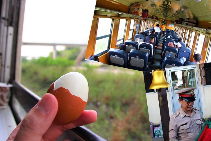 水から簡単に作ったダイエット用のゆで卵と旅をする｜海外鉄道の旅をタイ国鉄で楽しむ｜車窓を見ながらタンパク質も摂れる！